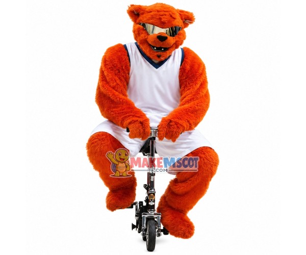 Sunglasses Tiger Riding Folding Bike Mascot Costume Sunglasses Tiger Riding Folding Bike Mascot Costume