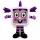 Square Head Doll With Purple Pigtails Mascot Costume Square Head Doll With Purple Pigtails Mascot Costume