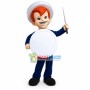 Orange-haired Boy Holding Baton Mascot Costume