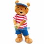 Well-behaved Squirrel Wearing Sun Hat Mascot Costume