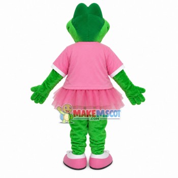 Slim Crocodile Wearing Dress of Gym Mascot Costume Slim Crocodile Wearing Dress of Gym Mascot Costume