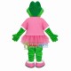 Slim Crocodile Wearing Dress of Gym Mascot Costume
