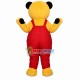 Palm Bear In Red Overalls Mascot Costume Palm Bear In Red Overalls Mascot Costume