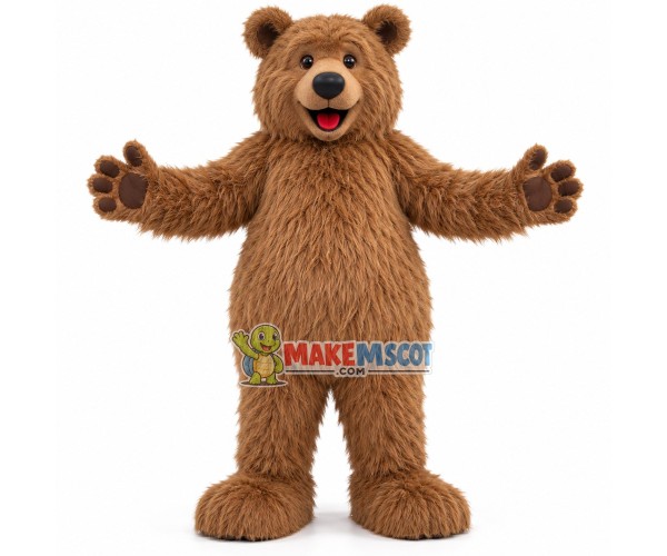 Plush Furry Brown Bear Mascot Costume Plush Furry Brown Bear Mascot Costume