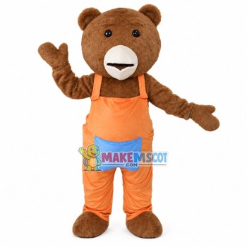 Eyebrow Bear In Pocket Pants Mascot Costume