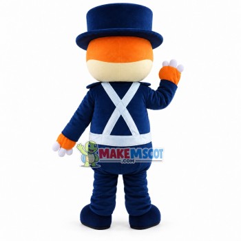 Cartoon Mole In Blue Uniform Mascot Costume Cartoon Mole In Blue Uniform Mascot Costume