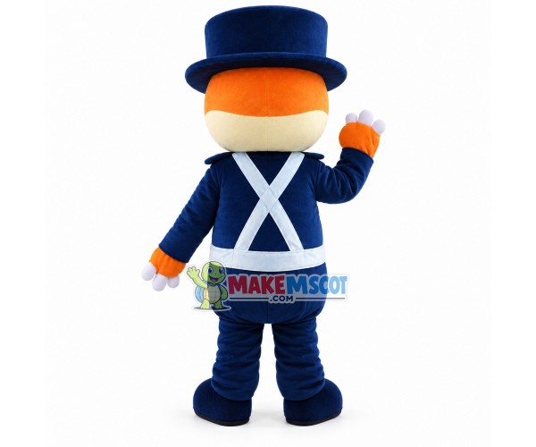 Cartoon Mole In Blue Uniform Mascot Costume Cartoon Mole In Blue Uniform Mascot Costume