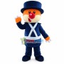 Cartoon Mole In Blue Uniform Mascot Costume
