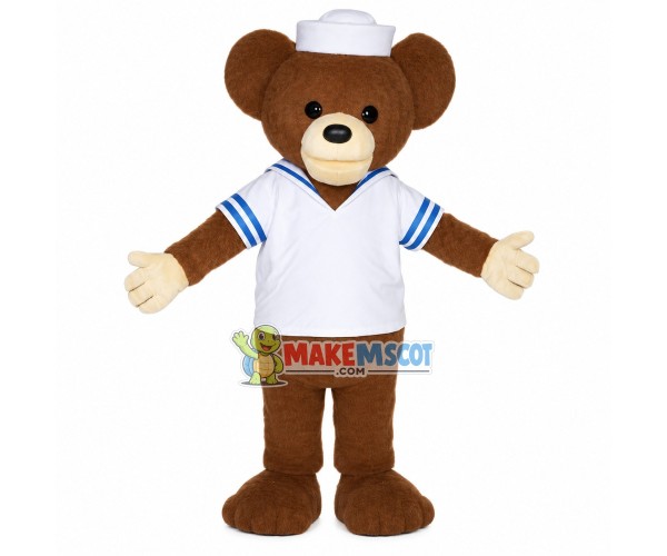 Cute Bear In Sailor Jacket Mascot Costume Cute Bear In Sailor Jacket Mascot Costume