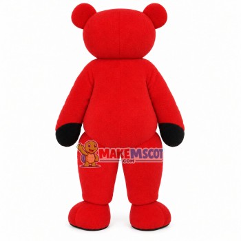 Red Teddy Bear With Tie Mascot Costume Red Teddy Bear With Tie Mascot Costume
