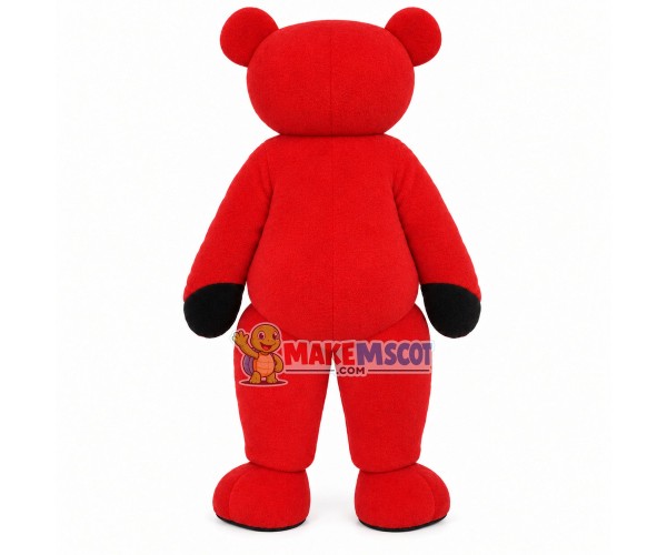 Red Teddy Bear With Tie Mascot Costume Red Teddy Bear With Tie Mascot Costume
