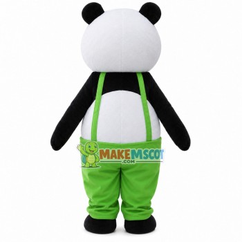 Likable Panda With Green Pants Mascot Costume Likable Panda With Green Pants Mascot Costume