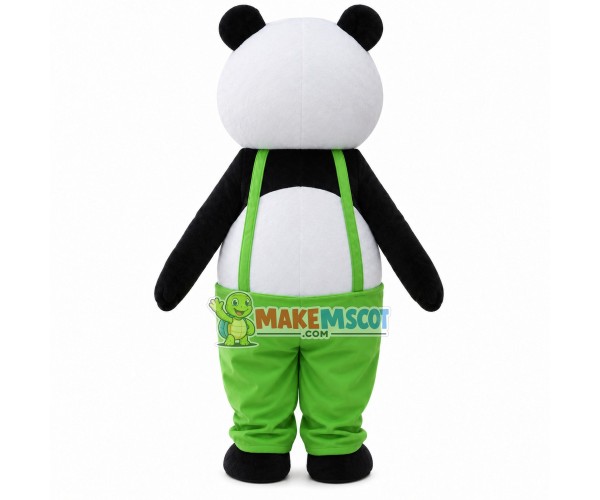 Likable Panda With Green Pants Mascot Costume