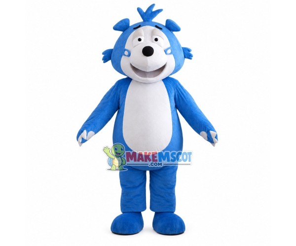 Frank Light Blue Tired Bear Mascot Costume Frank Light Blue Tired Bear Mascot Costume