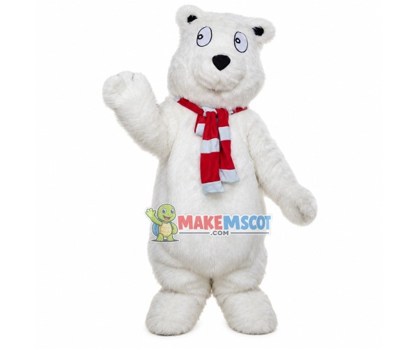 Adult Warm Long Wool White Bear Mascot Costume Adult Warm Long Wool White Bear Mascot Costume
