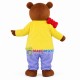 The Father Bear Wearing Yellow Coat Mascot Costume The Father Bear Wearing Yellow Coat Mascot Costume