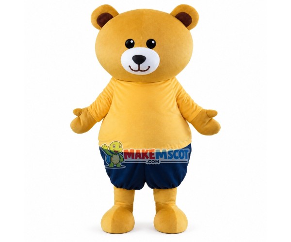 Cute Bear In The Tight Shirt Mascot Costume Cute Bear In The Tight Shirt Mascot Costume