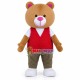 Brown Bear Wearing Red Waistcoat Mascot Costume Brown Bear Wearing Red Waistcoat Mascot Costume