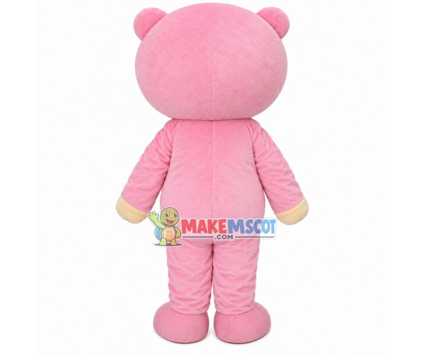 Plush Pink Smiley Bear Mascot Costume Plush Pink Smiley Bear Mascot Costume