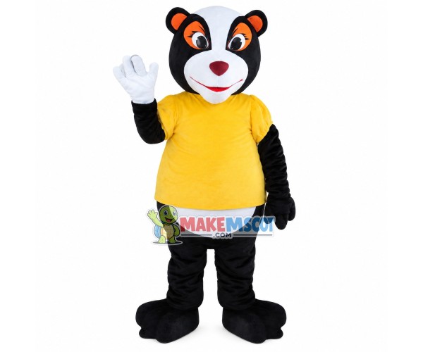 Female Black Bear With Shirt Mascot Costume Female Black Bear With Shirt Mascot Costume