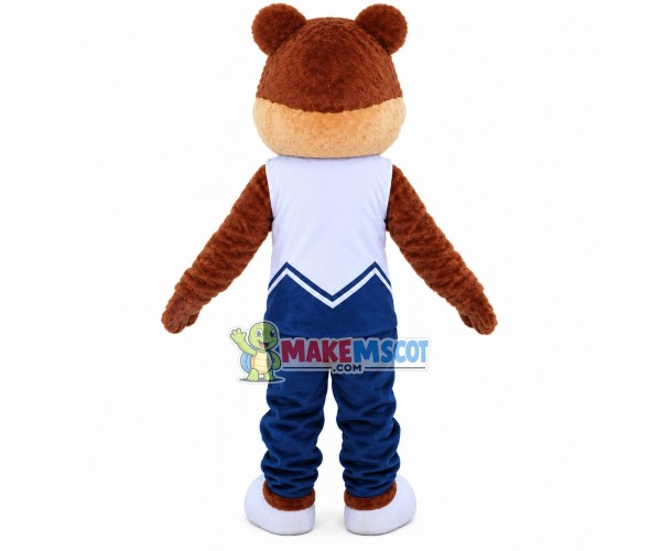 Casual Bear In The Vest Suit Mascot Costume Casual Bear In The Vest Suit Mascot Costume