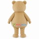 Beige Eyebrow Bear With Tie Mascot Costume