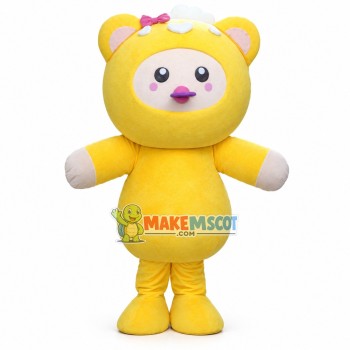 Cute Yellow Hooded Baby Bear Mascot Costume Cute Yellow Hooded Baby Bear Mascot Costume