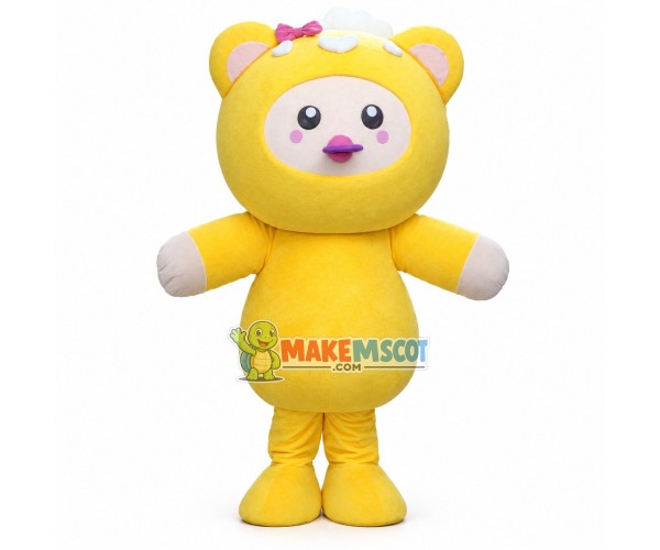 Cute Yellow Hooded Baby Bear Mascot Costume Cute Yellow Hooded Baby Bear Mascot Costume