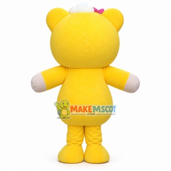 Cute Yellow Hooded Baby Bear Mascot Costume Cute Yellow Hooded Baby Bear Mascot Costume