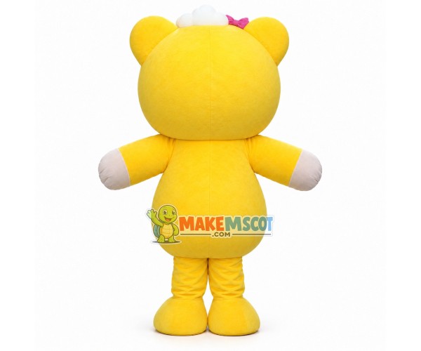 Cute Yellow Hooded Baby Bear Mascot Costume Cute Yellow Hooded Baby Bear Mascot Costume
