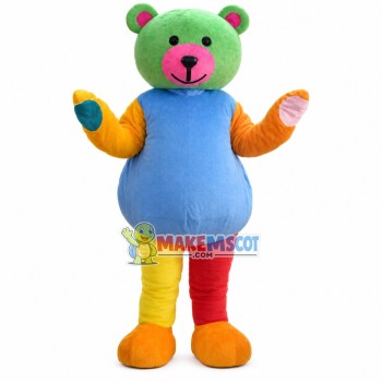Colorful Bear Adult Size Mascot Costume Colorful Bear Adult Size Mascot Costume