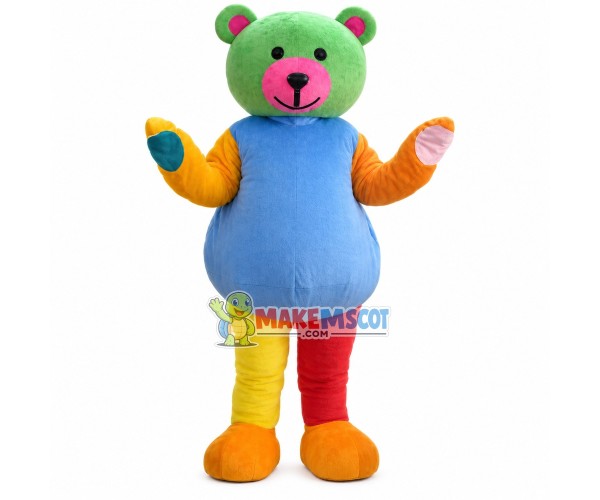 Colorful Bear Adult Size Mascot Costume