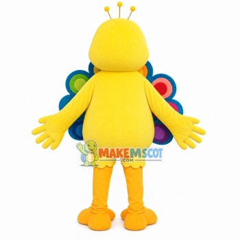 Little Peacock With Colorful Tail Mascot Costume Little Peacock With Colorful Tail Mascot Costume