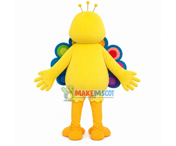 Little Peacock With Colorful Tail Mascot Costume Little Peacock With Colorful Tail Mascot Costume