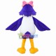 Lively Purple Bird With Pink Bow Mascot Costume Lively Purple Bird With Pink Bow Mascot Costume