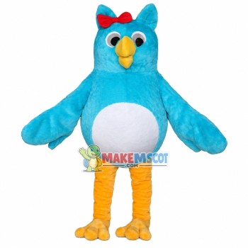 Funny Light Blue Love Owl Mascot Costume Funny Light Blue Love Owl Mascot Costume
