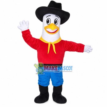 Farm Worker White Bird Mascot Costume Farm Worker White Bird Mascot Costume