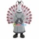 White Peacock In Monk Robe Mascot Costume White Peacock In Monk Robe Mascot Costume