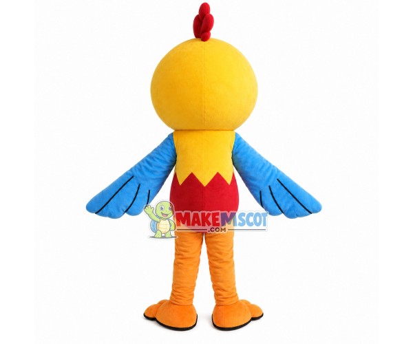 Little Chicken With Blue Wings Mascot Costume Little Chicken With Blue Wings Mascot Costume