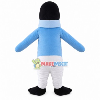 Slim Penguin Wearing Warm Shirt Mascot Costume Slim Penguin Wearing Warm Shirt Mascot Costume