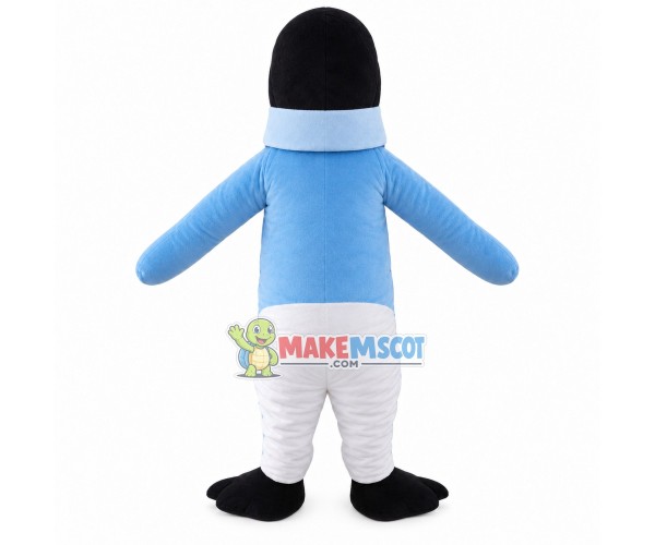 Slim Penguin Wearing Warm Shirt Mascot Costume