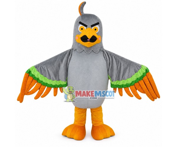 Serious The Gray Eagle Mascot Costume Serious The Gray Eagle Mascot Costume