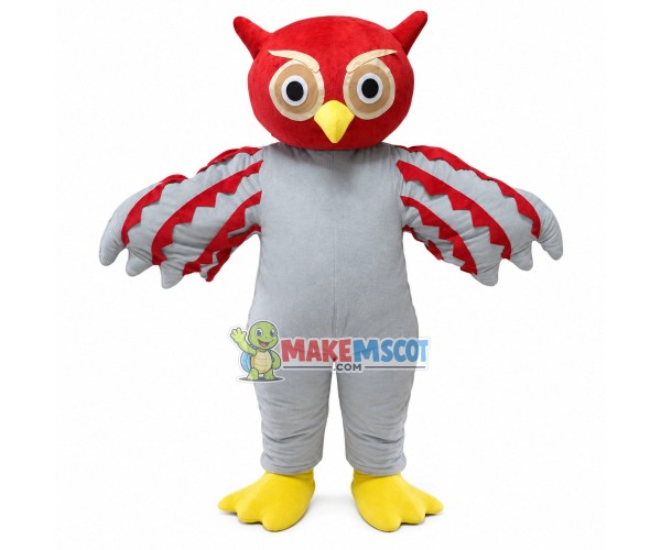 Red-headed Adult Size Owl Mascot Costume Red-headed Adult Size Owl Mascot Costume