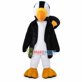 Mr Penguin Wearing Long Coat Mascot Costume
