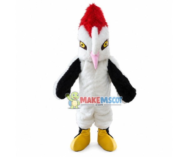Short Plush Flamingo With Fierce Look Mascot Costume Short Plush Flamingo With Fierce Look Mascot Costume