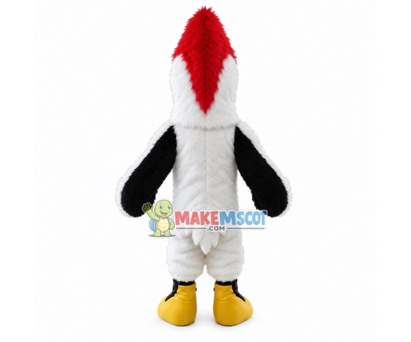Short Plush Flamingo With Fierce Look Mascot Costume Short Plush Flamingo With Fierce Look Mascot Costume