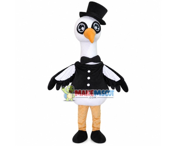 Elegant Ostrich In The Dinner Suit Mascot Costume Elegant Ostrich In The Dinner Suit Mascot Costume