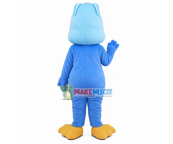 Square-headed Light Blue Bird Mascot Costume Square-headed Light Blue Bird Mascot Costume