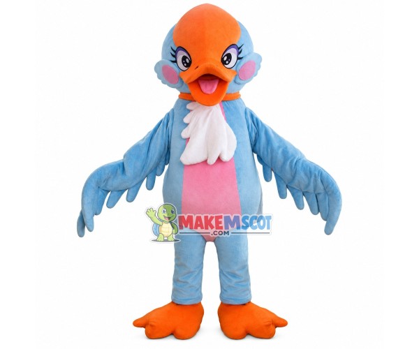 Sky Blue Blush Wild Duck Mascot Costume Sky Blue Blush Wild Duck Mascot Costume