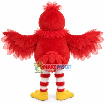 Red Duck With Light Silk Scarf Mascot Costume Red Duck With Light Silk Scarf Mascot Costume